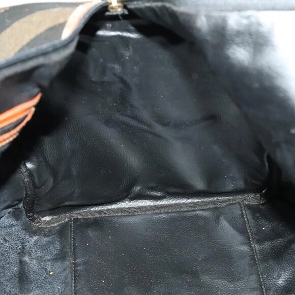 FENDI Pecan Canvas Boston Bag PVC Black Brown Auth hk2948 - Picture 13 of 16